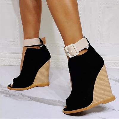 Sexy wedge with high heel sandals S-496