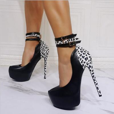 Sexy leopard stitching stiletto shoes S-515