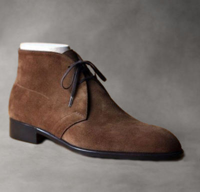Hot Sale Brown Genuine Suede Chukka Lace Up Casual Wear Boot