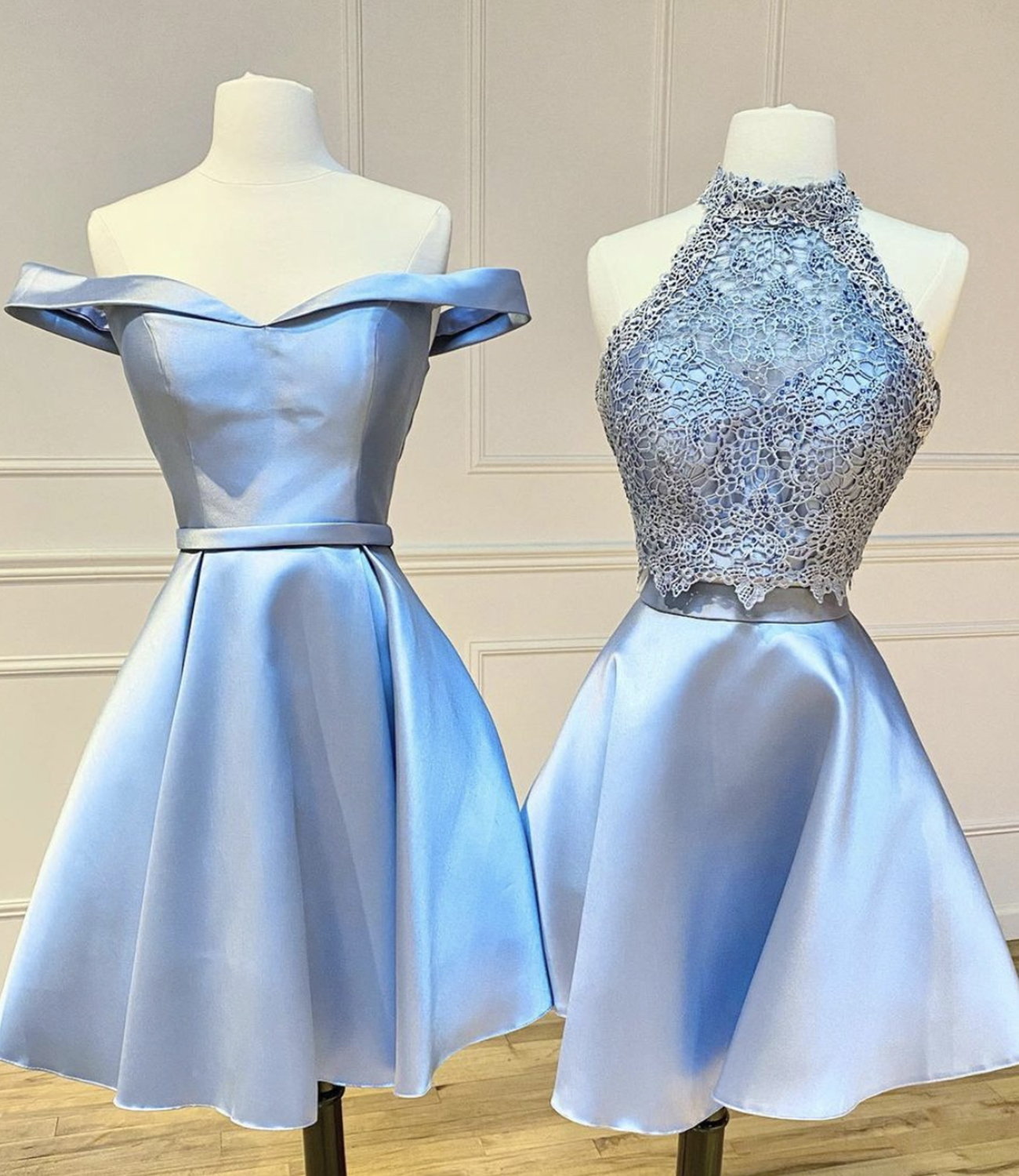 Cute satin short A line prom dress homecoming dress