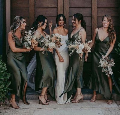 Dark Olive Green Bridesmaid Dresses for Wedding