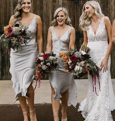 V Neck Bridesmaid Dresses for Wedding