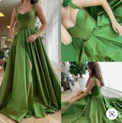 Green Prom Dresses Slit
