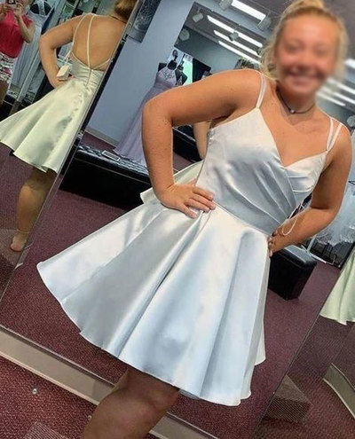 Double Spaghetti Straps Homecoming Dresses