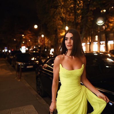 Fairy strapless yellow long prom evening dresses  - Thumbnail 4