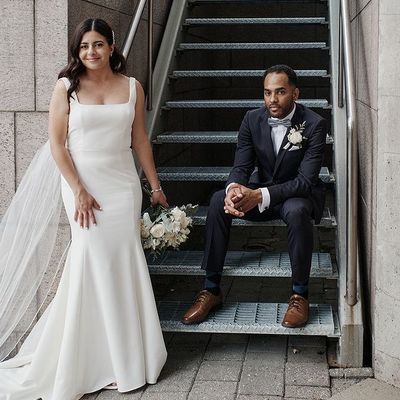 Gorgeous mermaid square neck satin plus size wedding dresses - Thumbnail 1