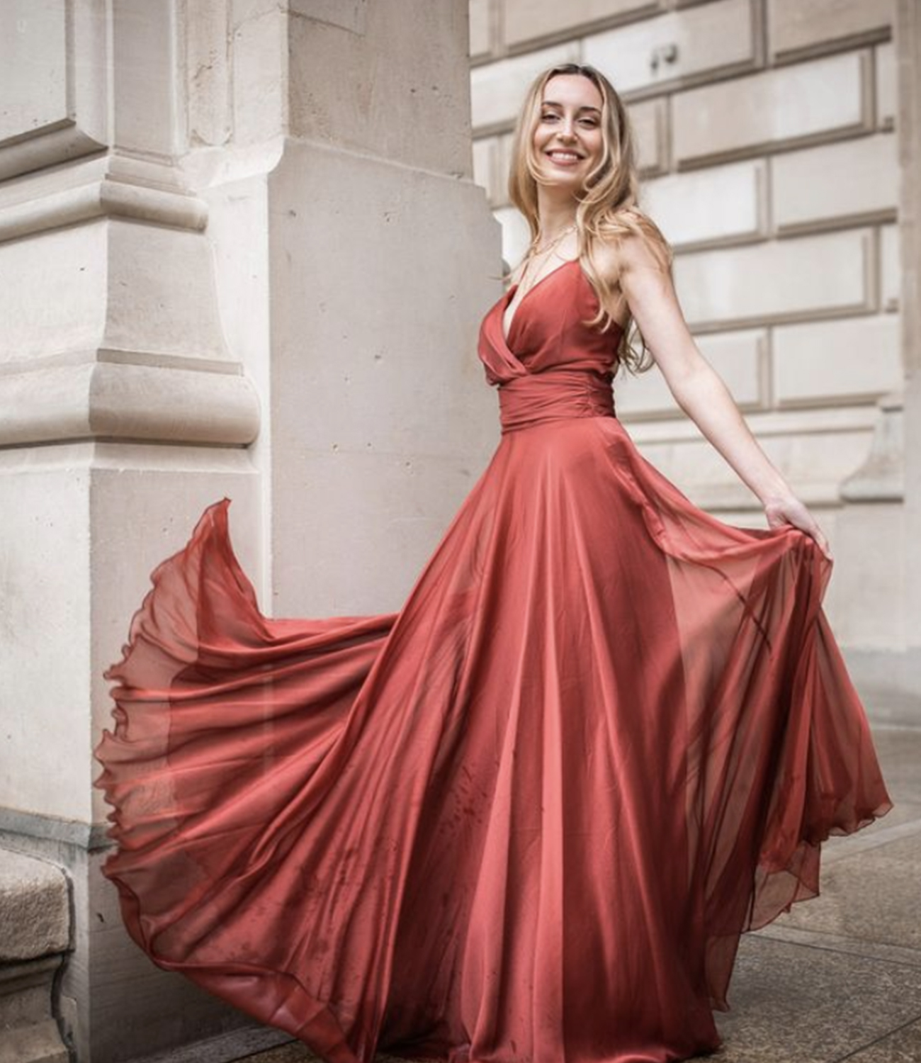 Simple v neck long A line prom dress evening dress