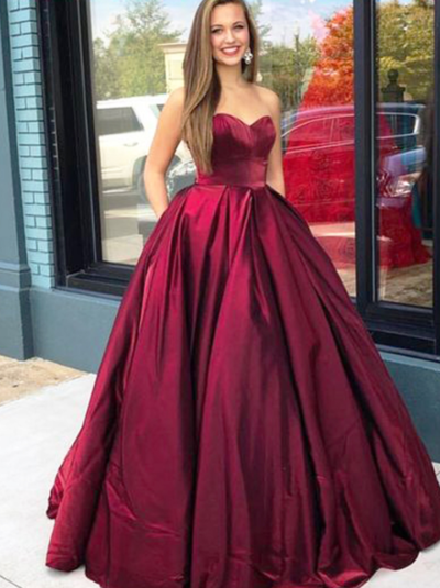 Mermaid Strapless Long Grape Slit Prom Dress