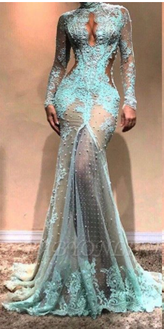 Gorgeous Long Sleeve Mermaid Evening Dress | Lace Formal Dress,903