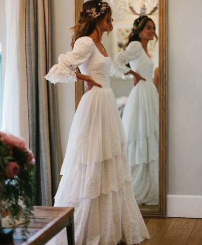 Amazing Square Wedding Dresses with Sleeves