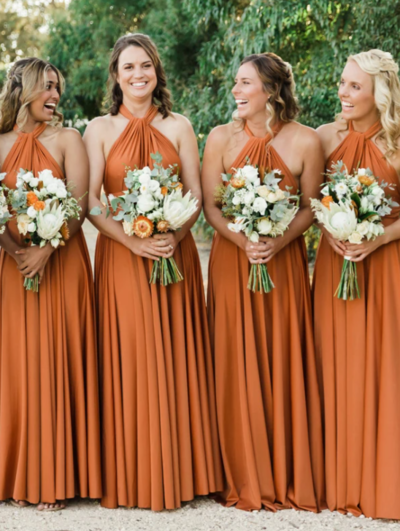 A-Line Halter Long Bridesmaid Dress, Sexy Bridesmaid Dress