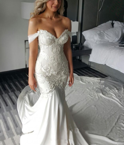 Sweetheart Mermaid Lace Appliques Wedding Dress Bridal Dress