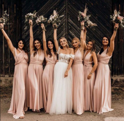 A Line Cheap Long Chiffon Bridesmaid Dresses