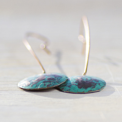 Sea Foam Copper Earrings