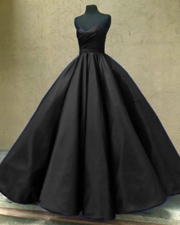 Ball gown black satin prom dress quinceanera dresses