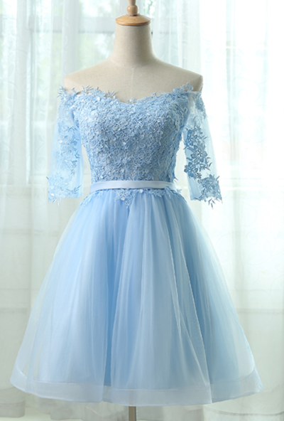 Light Blue Homecoming Dresses Short Prom Dress