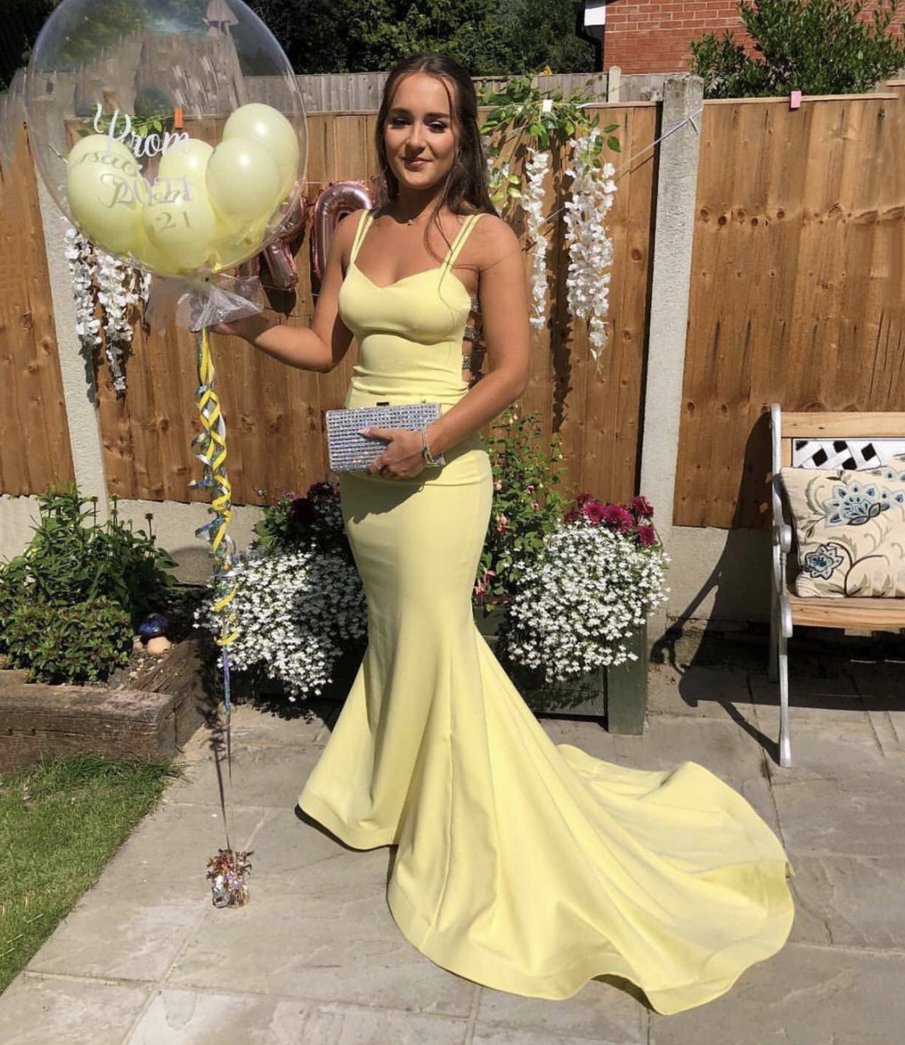 Yellow satin long mermaid prom dress evening dress