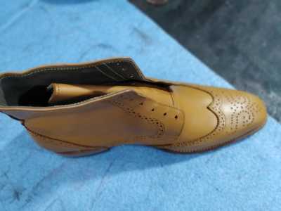 Hot Sale Customize Brown Wingtip Brogue Ankle High Lace Up Boot