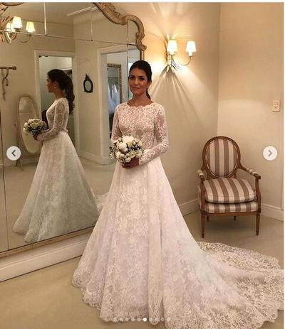 Ball Gown Lace Boho Beach Wedding Dresses Bridal Gowns