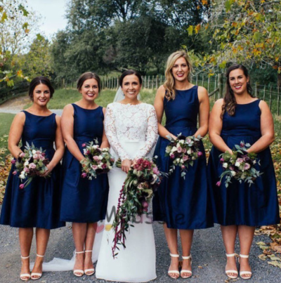 Simple Navy Blue Short Bridesmaid Dresses for Wedding Party