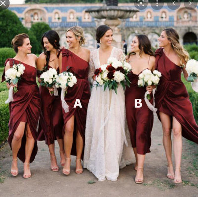 One Shoulder/Spaghetti Straps Bridesmaid Dresses