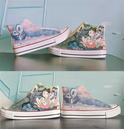 Original new cartoon dragon girl hand-painted shoes