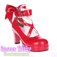 Lolita Princess Lady Bows Heel Madoka Shoes pre-order SP130232 - Thumbnail 4