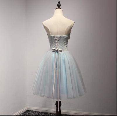 Strapless Lace Junior Homecoming Prom Dresses, Affordable Short Party Corset Back Prom Dresses, Perfect Homecoming Dresses,1145