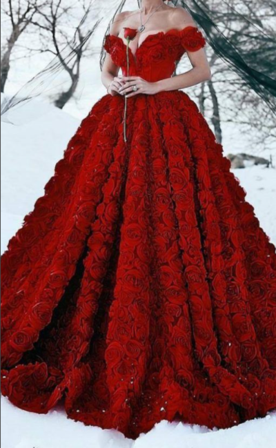 Luxury Red Lace Foral Wedding Dresses in Turkey Lakshmigown 2020 Dentelle Mariage Sexy Bridal Dress Wedding Gowns Long Train,595