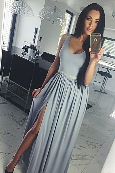 SP1710,Elegant Long V-Neck Simple Elegant Prom Dresses Party Dresses