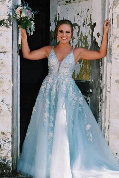 SP1766,Charming Spaghetti Straps V Neck Sleeveless Prom Dress with Beading