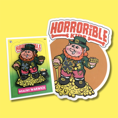 Horrorible Kids Wealthy WARWICK - Limited Edition Enamel Pin and Sticker