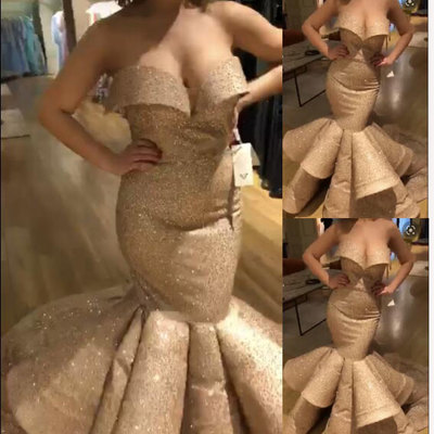 Sparkly Plus Size Prom Dresses Champagne