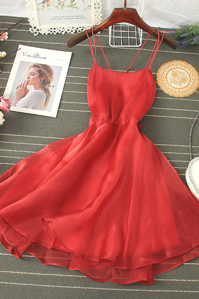 SP1881,Cute Homecoming Dresses,Spaghetti Straps Chiffon Mini Prom Dress