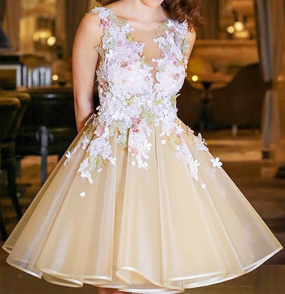 SP1901,Shine A Line Scoop Sleeveless Short Mini Organza Homecoming Dress