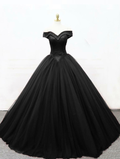 Charming princess ball gown black party dress