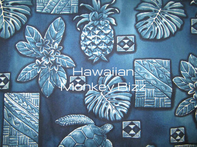 "BLUE - PINEAPPLE TURTLE FERN" Hawaiian Car Seat Covers - 2PC (DENIM/CANVAS)