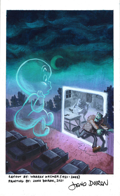 Casper #228 custom painted cover + comic book!