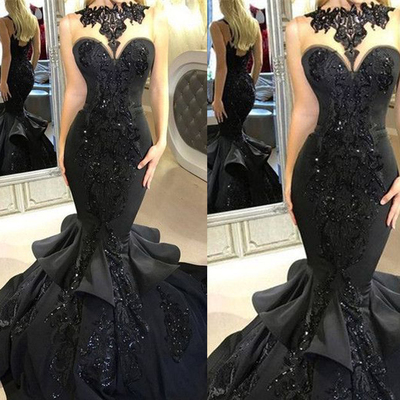 Black prom dresses, sweetheart prom dresses, mermaid prom dresses, evening dresses, formal dresses, 2020 prom dresses, evening dresses, 626