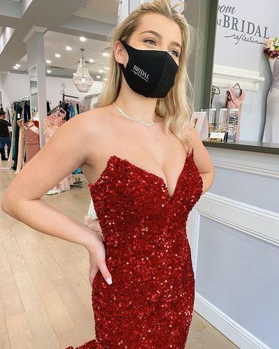 Sparkly Mermaid Strapless Sequins Long Prom Evening Dresses,1177