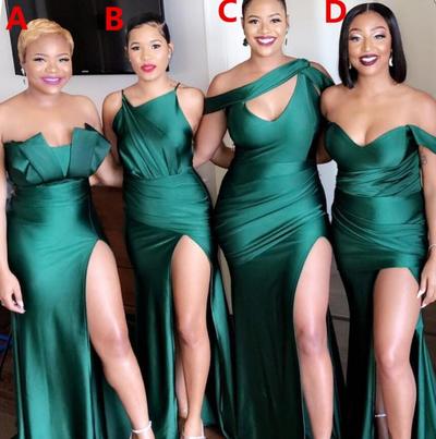 Sexy Charming Mermaid High Slit Bridesmaid Dress