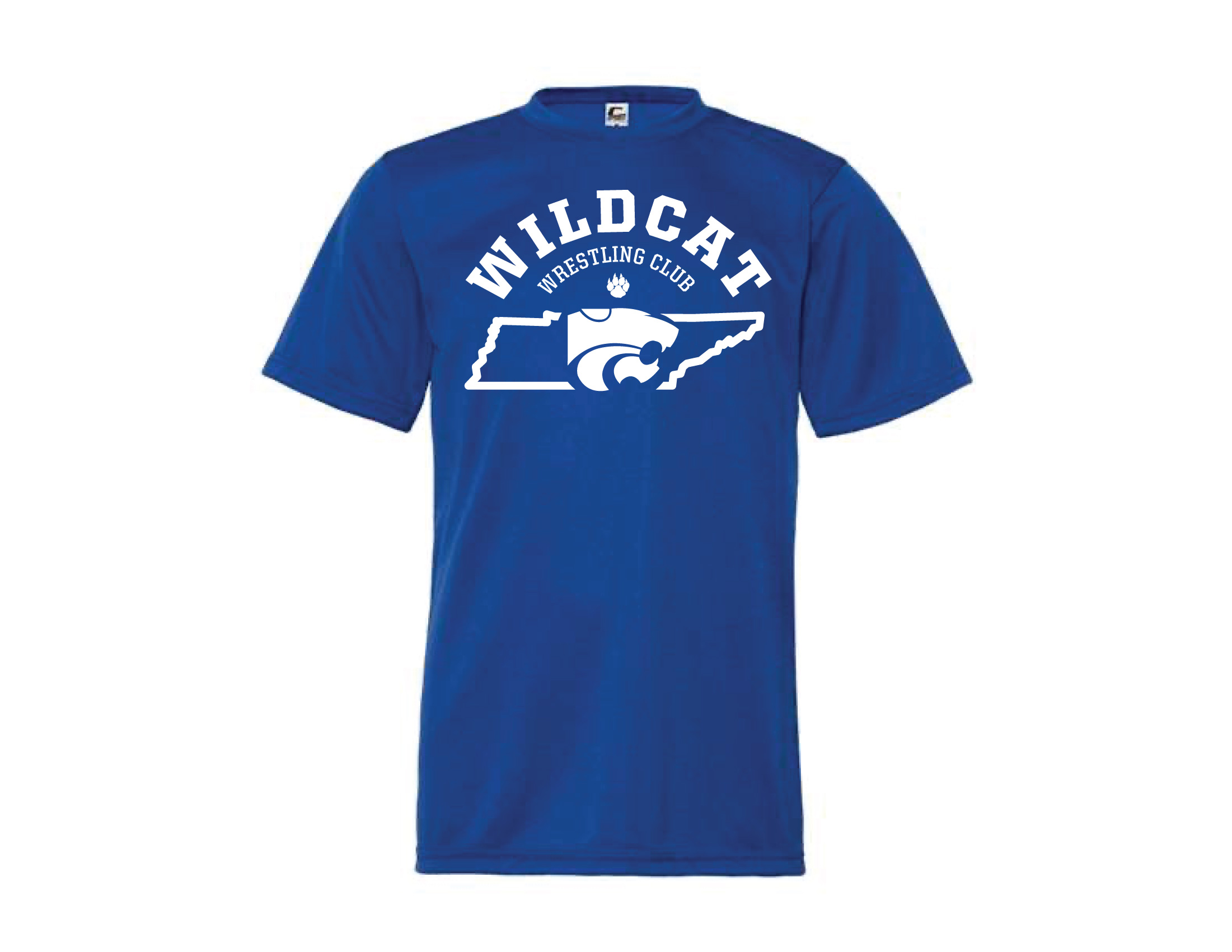 Wildcat Wrestling club royal blue t-shirt
