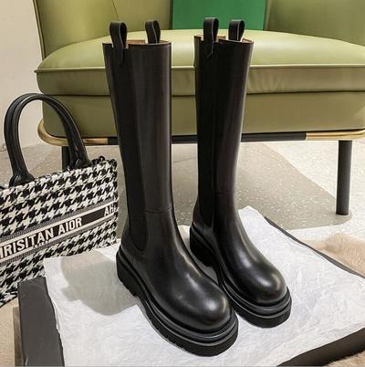 Sexy black boots thick-soled smoke tube boots rider boots Martin women's boots S-604