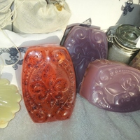 Personal Home Spa Kit in hand stamped Fleur De Lis design - Thumbnail 2