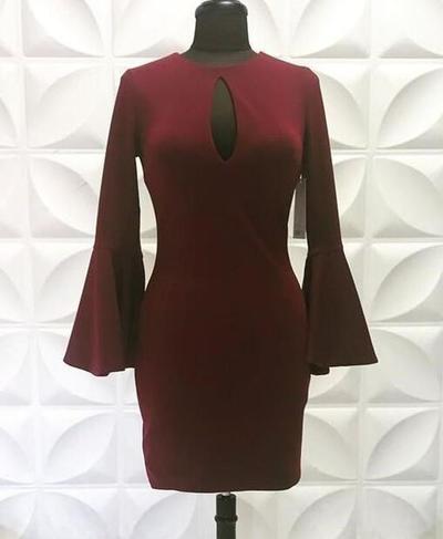 Burgundy Tight Satin Short Homecoming Dress