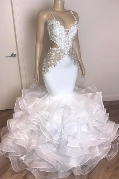 Sleeveless Open Back Prom Dresses Sexy Evening Gowns