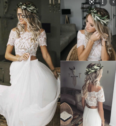 Two Piece Wedding Dresses Bridal Gown