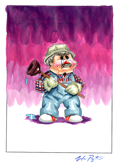 Bleak ZEKE / Uncloggin' DWAYNE Color Rough - Horrorible Kids - Series 6 2021