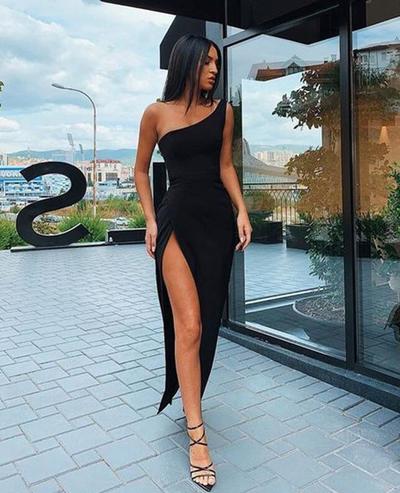Sexy One Shoulder Long Prom Dresses, New Evening Dresses
