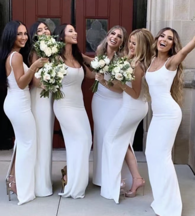 Spaghetti Straps Sheath Bridesmaid Dresses